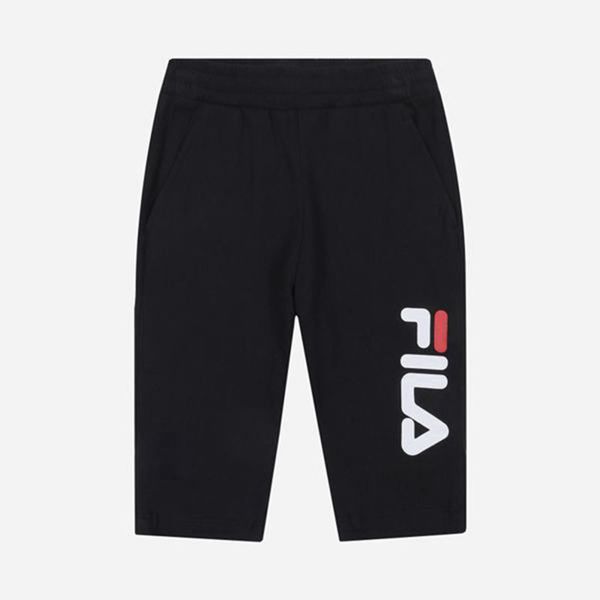 Fila Šortky Detske Čierne - Uno Warm Up Fleece Vypredaj - Slovakia 45729-WNVU